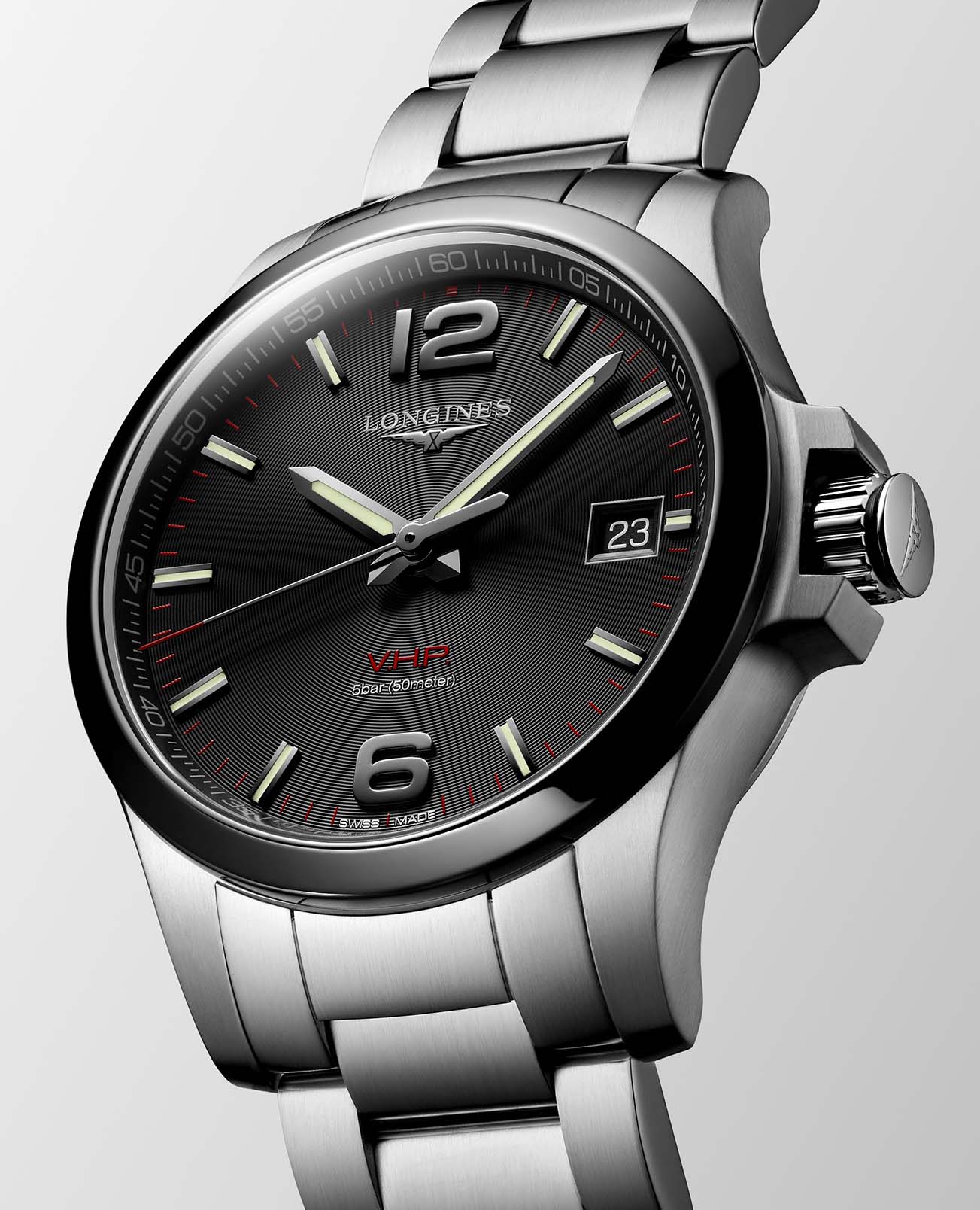 Оригинальные часы Longines Longines Conquest V.H.P. L3.719.4.56.6 кварцевые калибр механизма l288 общий вид